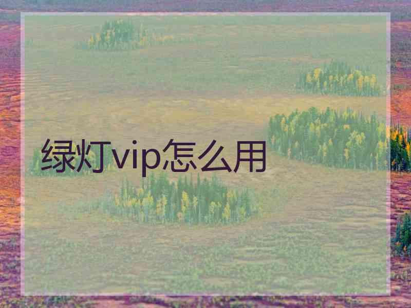 绿灯vip怎么用