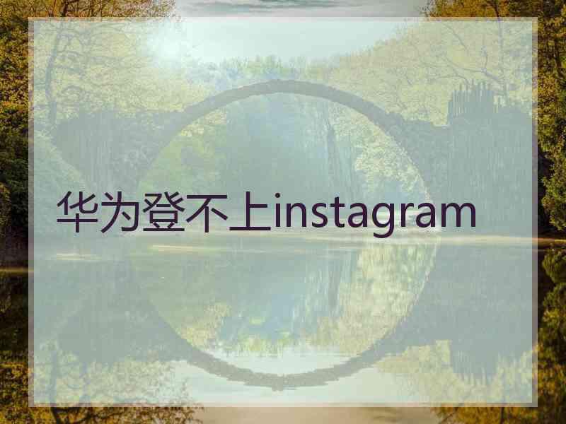 华为登不上instagram