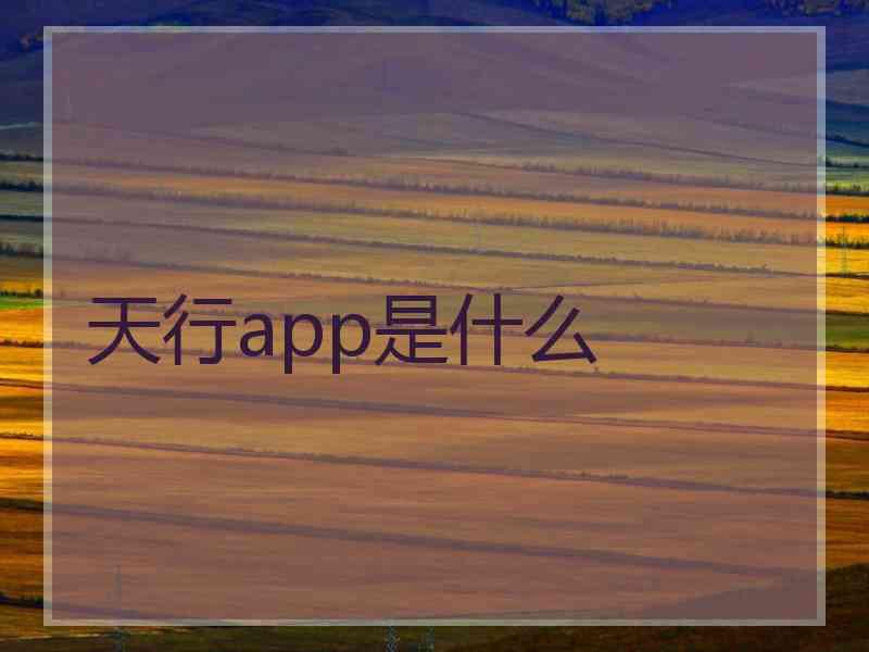 天行app是什么