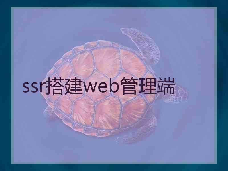 ssr搭建web管理端