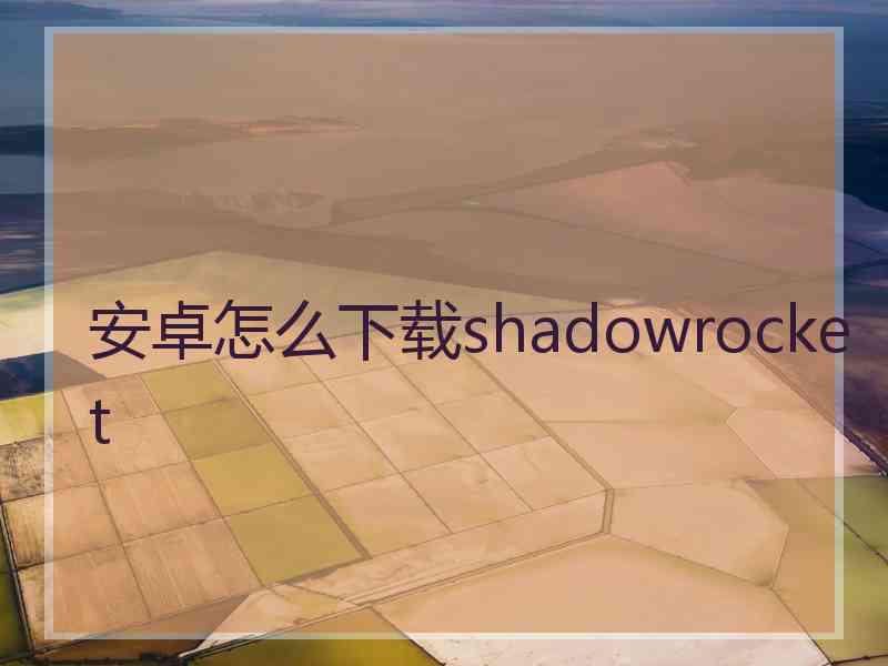 安卓怎么下载shadowrocket