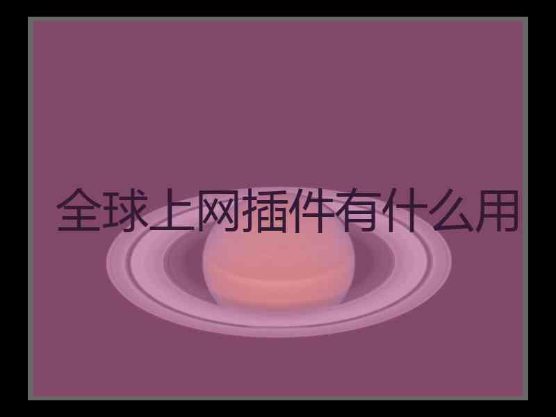 全球上网插件有什么用