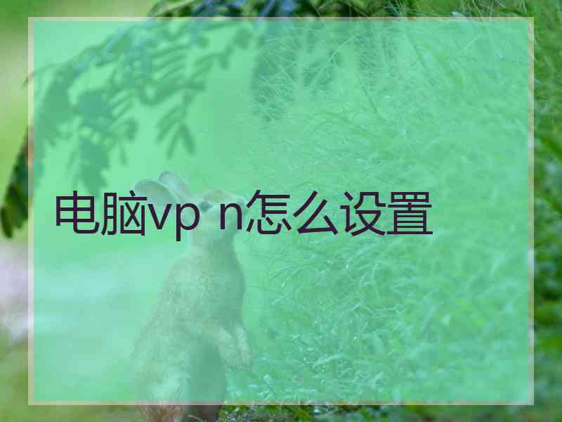 电脑vp n怎么设置