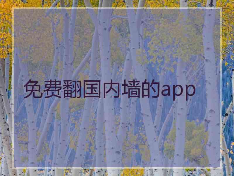 免费翻国内墙的app